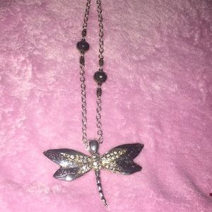 Dragon fly silver necklace
